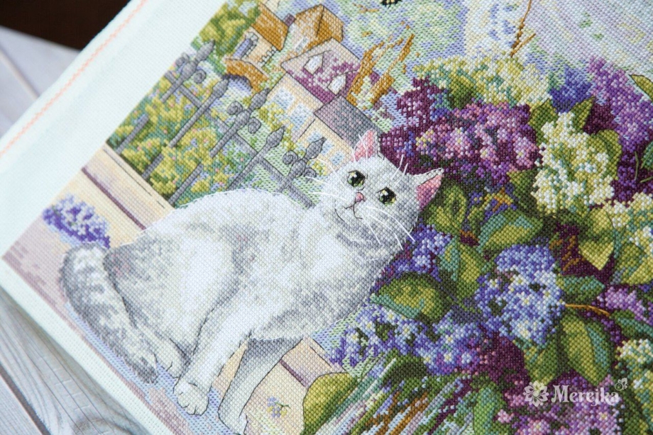 Мережка вышивка кот