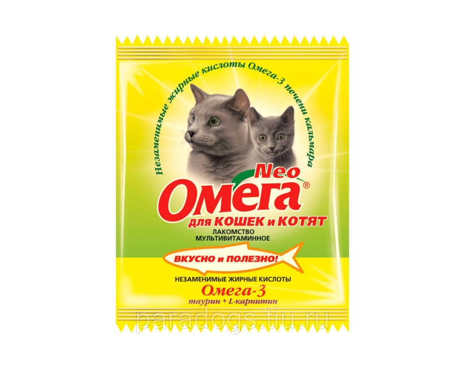 В В Омега Нео витамины д/кошек с биотином+таурином 90т (5шт в уп)