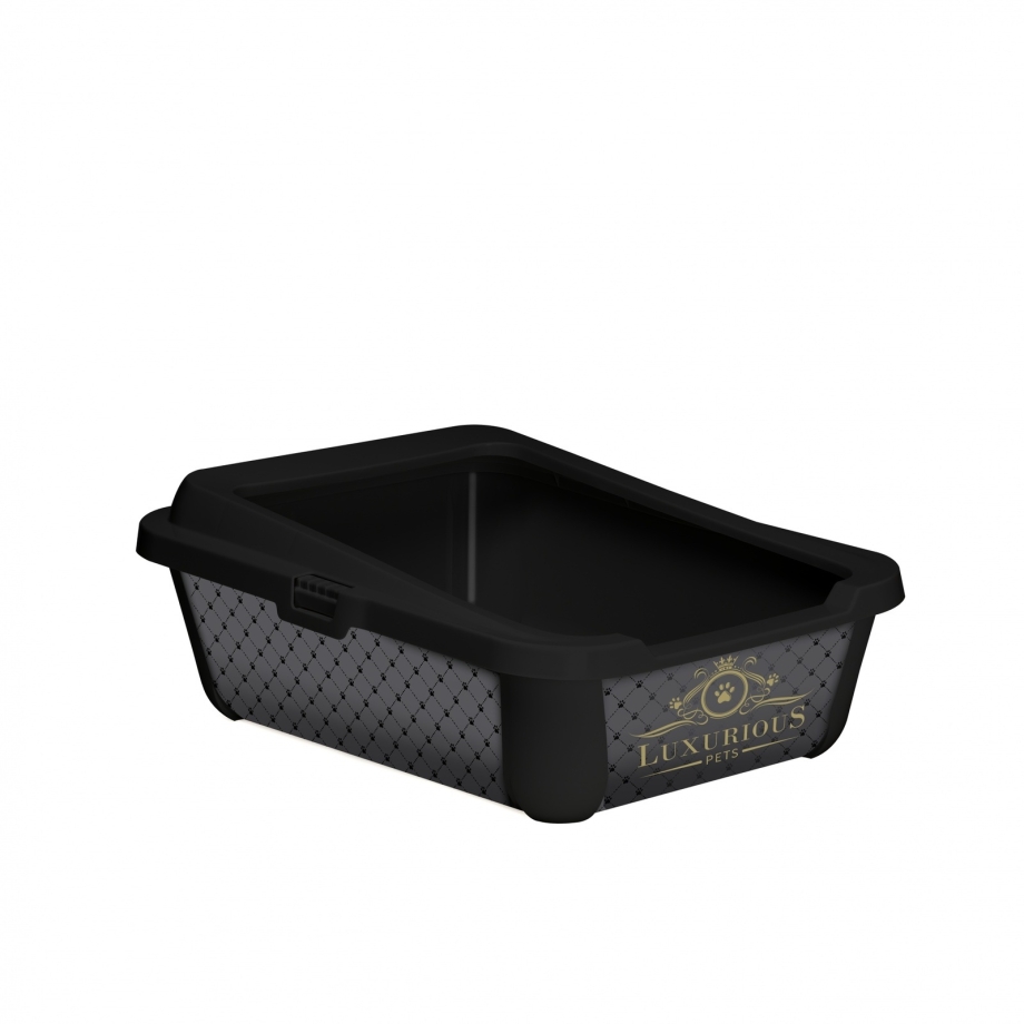 Туалет-лоток для кошек moderna Hercules luxurious Pets 51х39х19 см черный