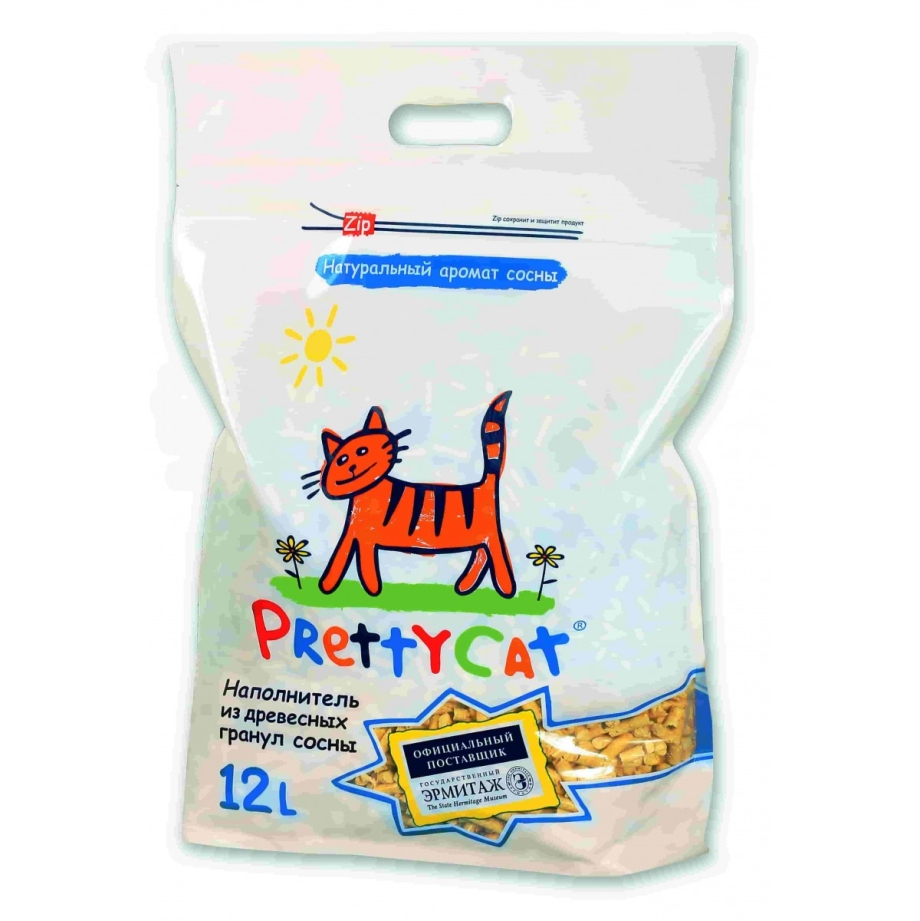 Впитывающий наполнитель PRETTYCAT Wood granules 12 л/4 кг