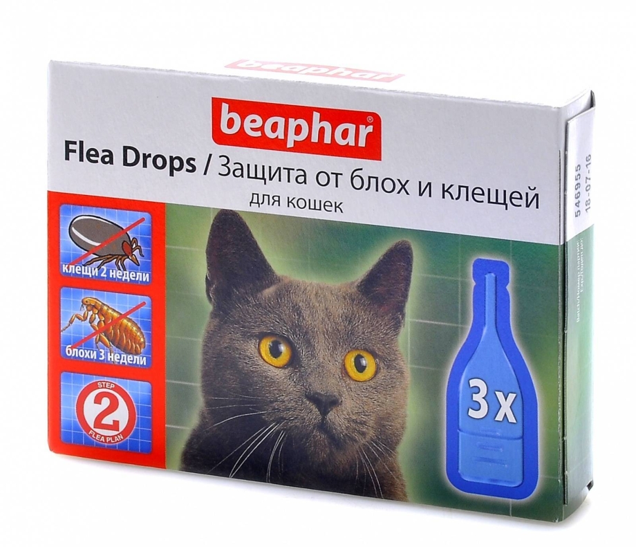 Капли от глистов и блох для кошек на холку