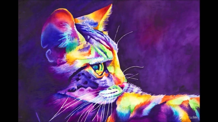 Коты красками
