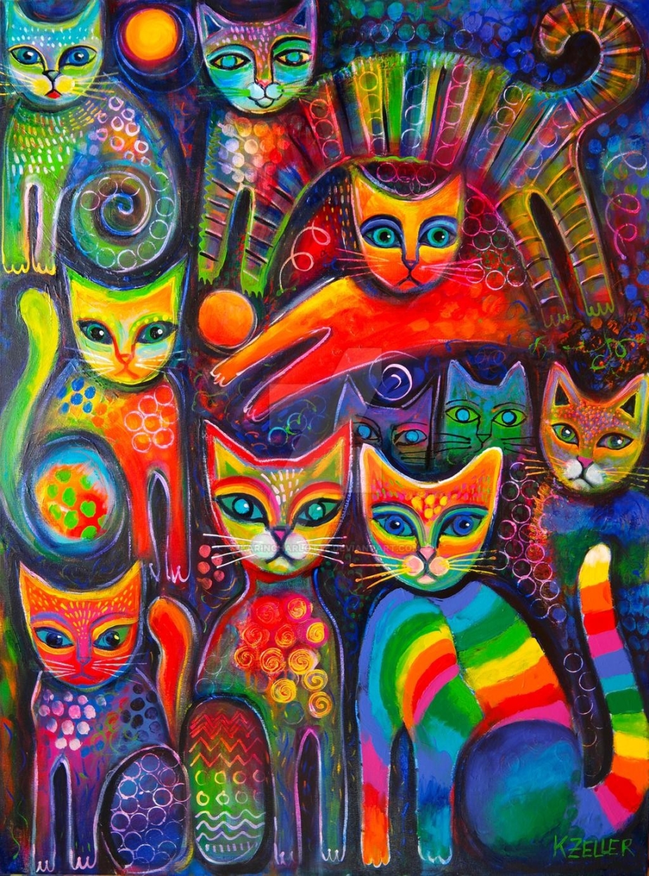 Разноцветная кошка