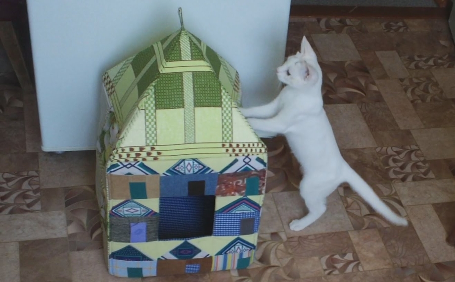 Дом для кота из бумаги