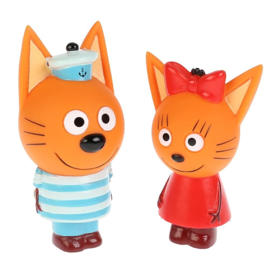 Набор из 2-х игрушек для ванны "три кота, Карамелька+Коржик", блистер