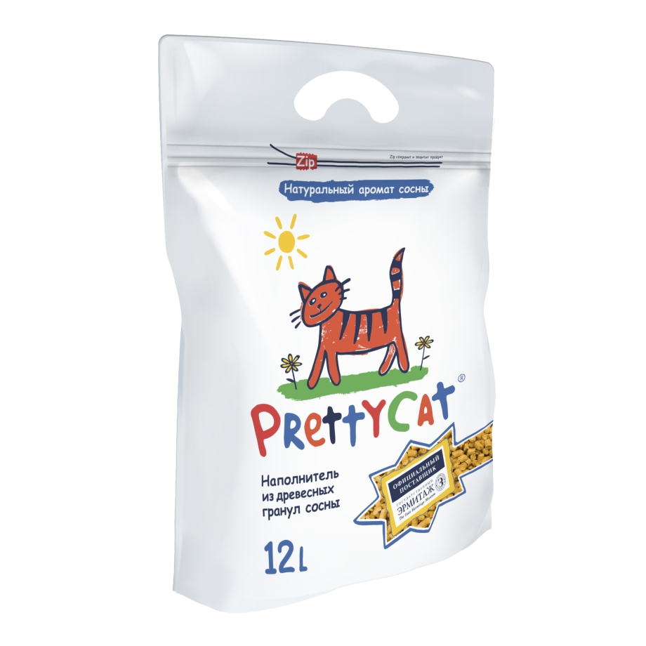 Впитывающий наполнитель PRETTYCAT Wood granules 12 л/4 кг