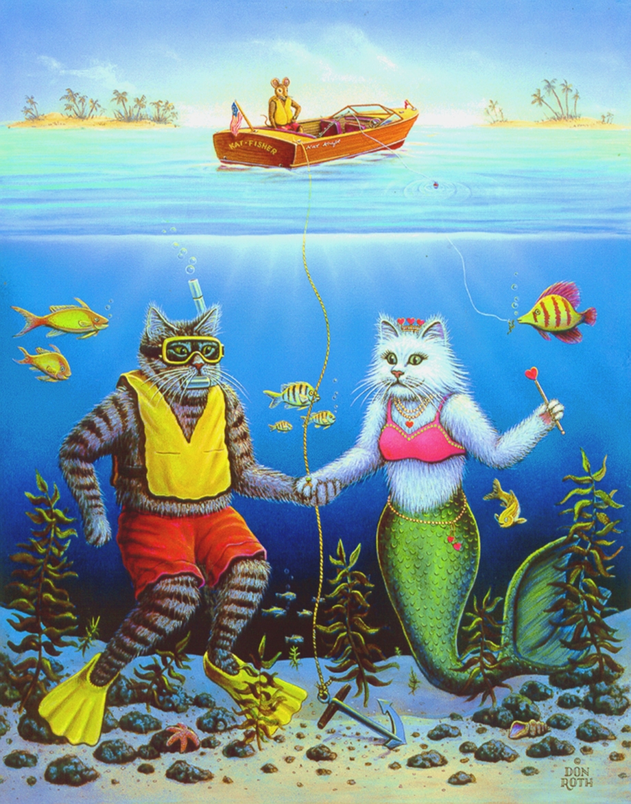 Кот Русалка арт