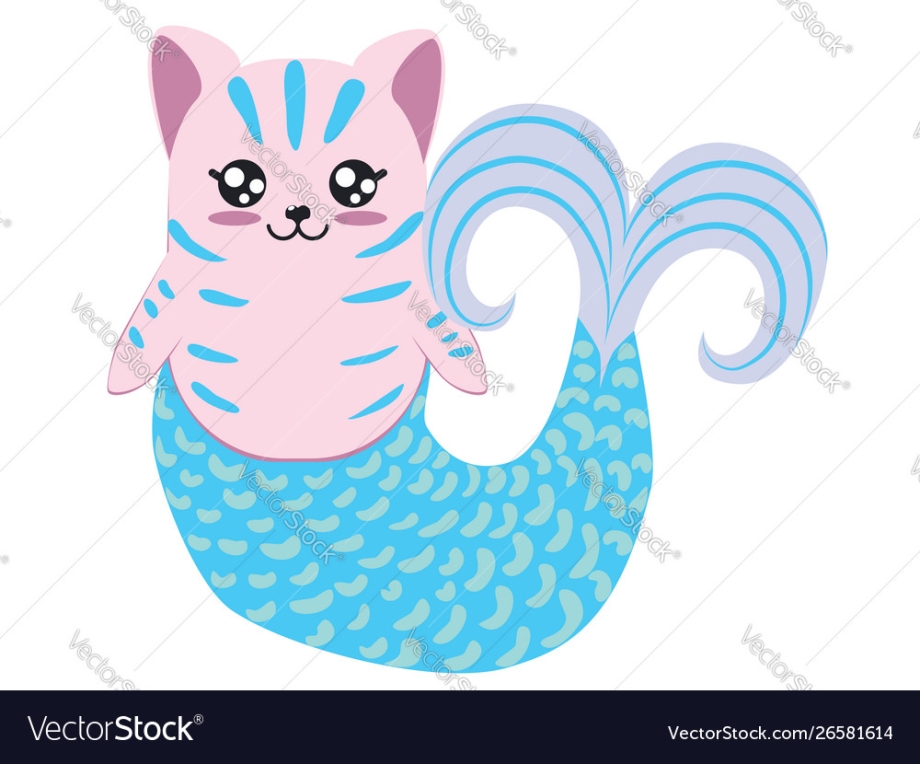 Кот Русалка амигуруми