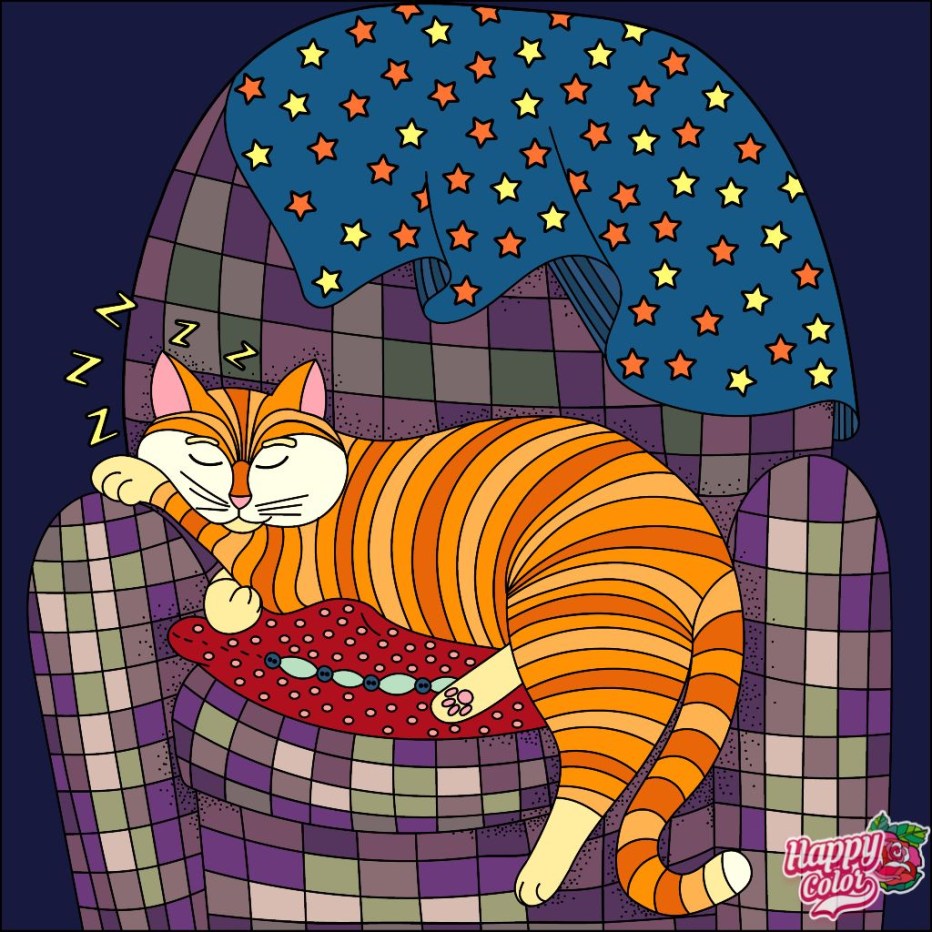 Ленивый кот рисунок