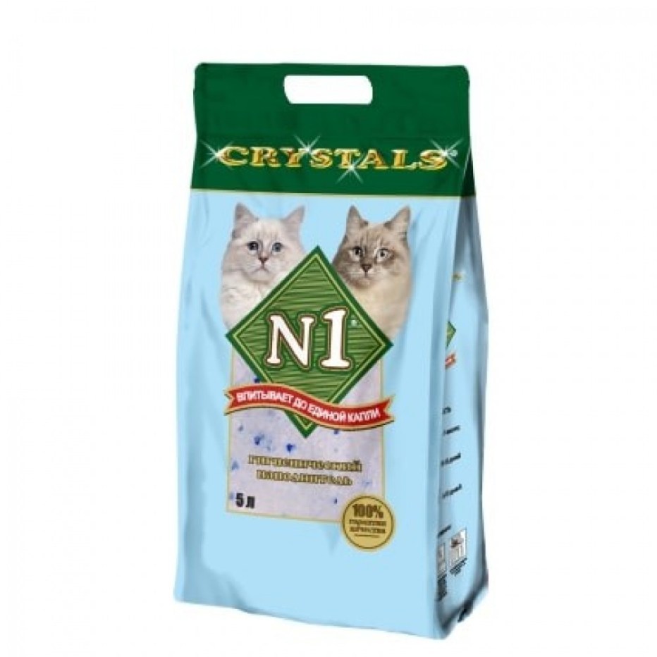 Наполнитель n1 силикагелевый Crystals антибактериальный 5л