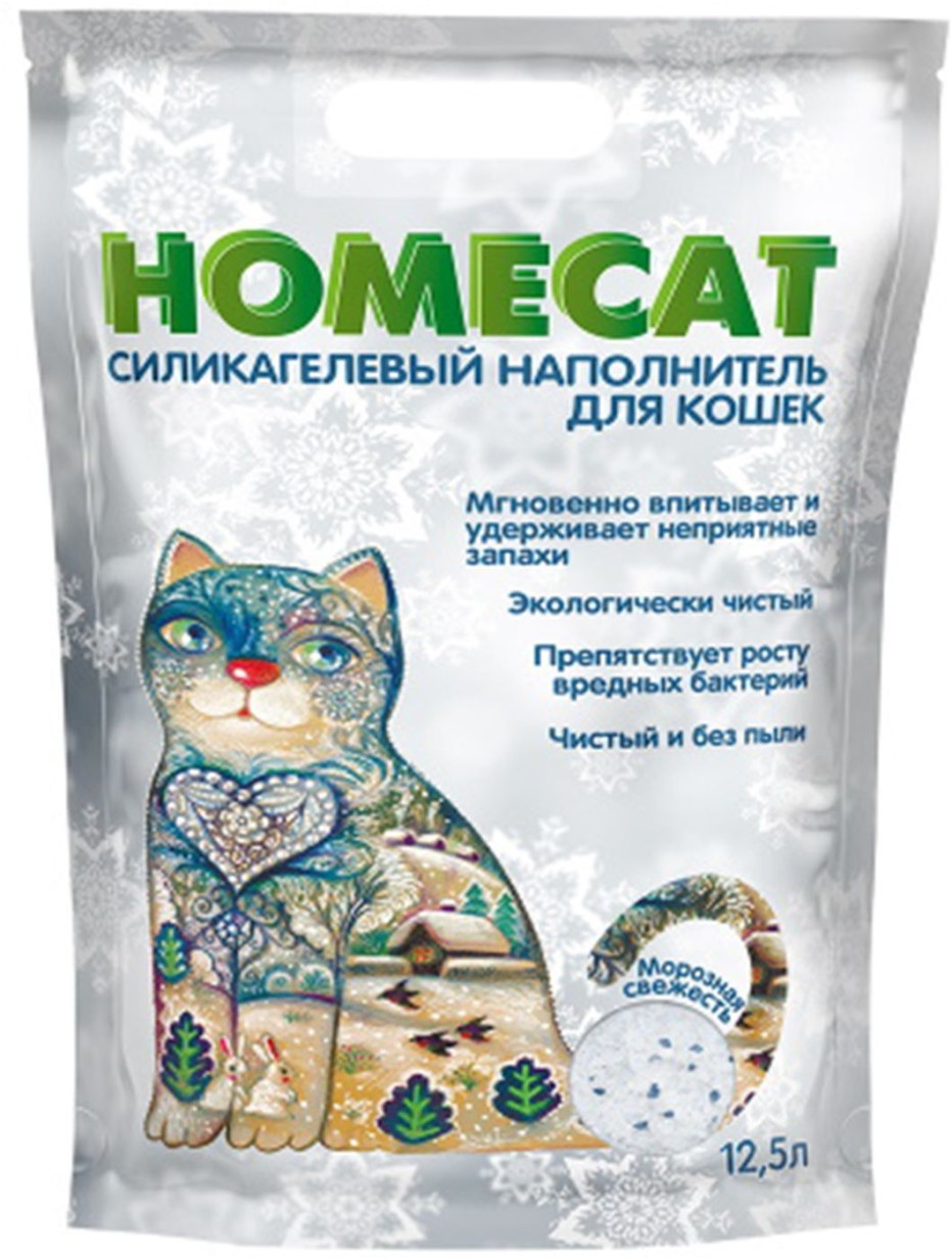 Впитывающий наполнитель Homecat силикагелевый морозная свежесть 7.6 л