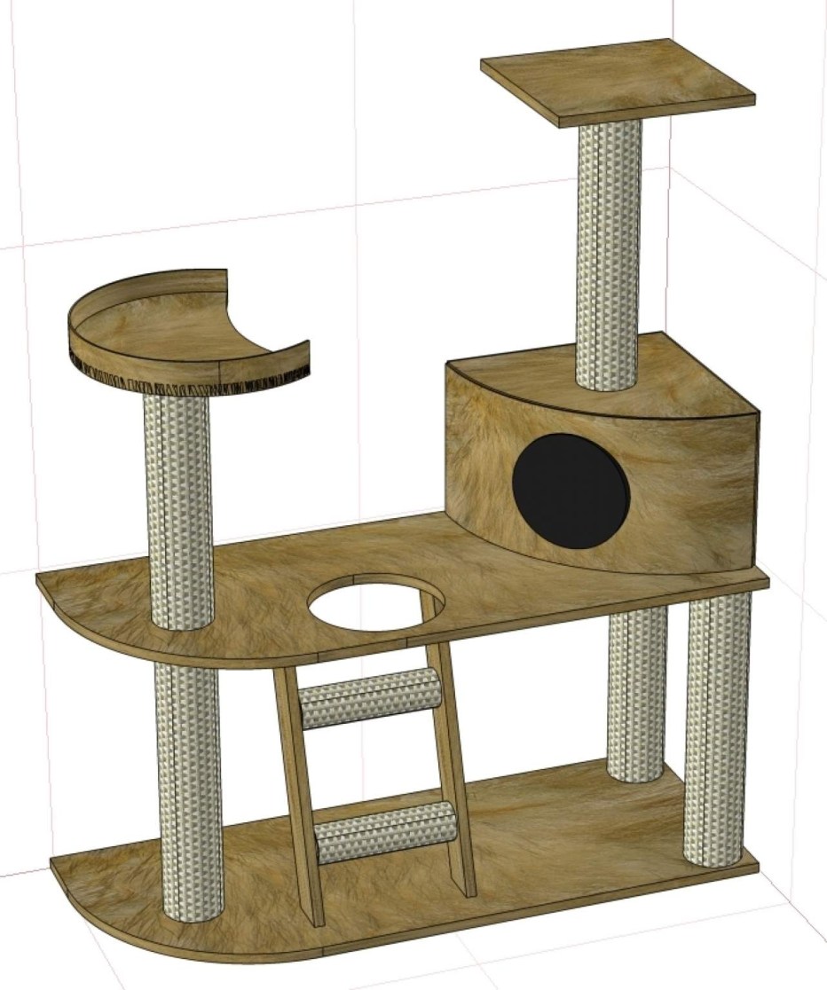 Игровой комплекс tm07 для кошек, 550*550*1200мм