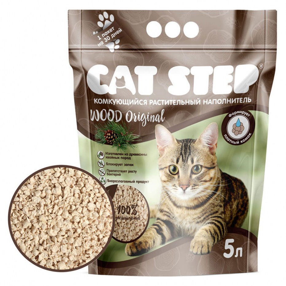 Комкующийся наполнитель Cat Step Tofu Original растительный 6 л