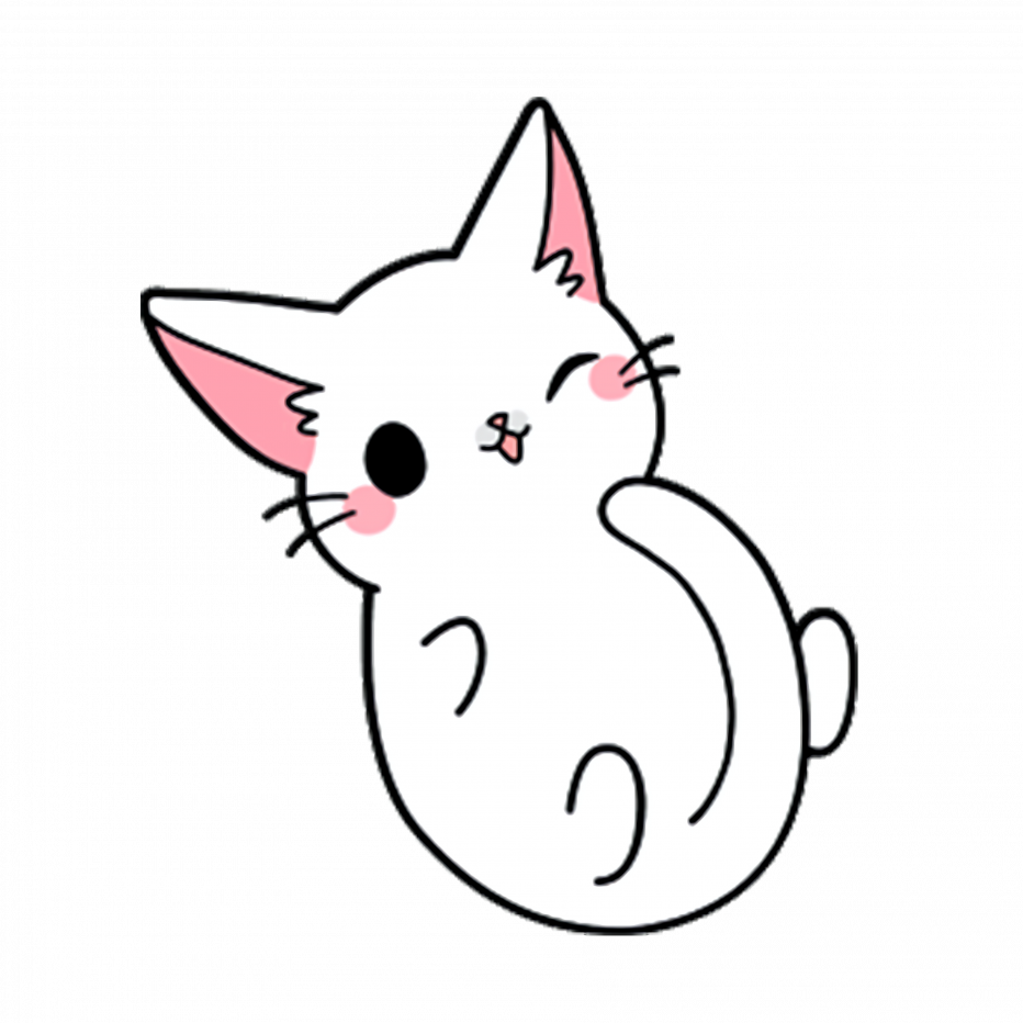 Котик рисунок на белом фоне