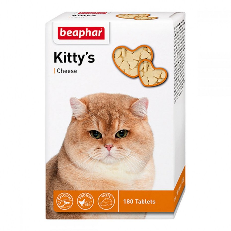 Витамины Beaphar Kitty's Cheese с сыром, для кошек, 180 таблеток