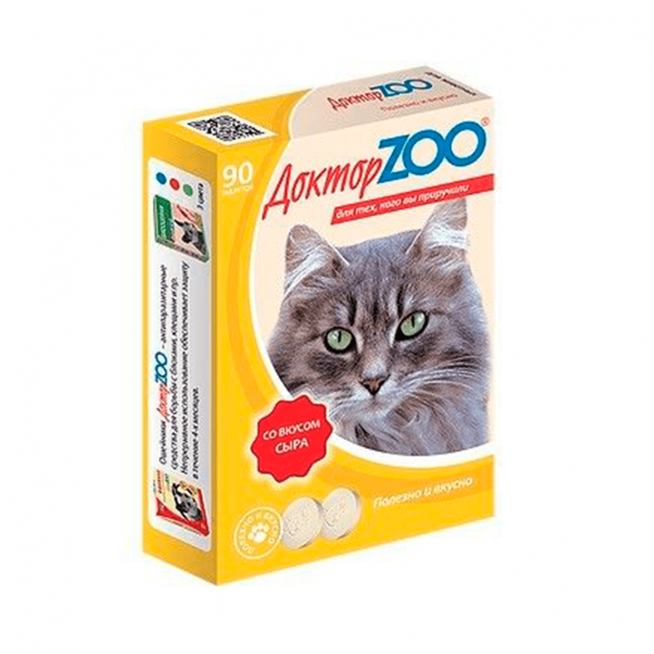 Витамины "доктор зоо" для кошек 90т (печень)