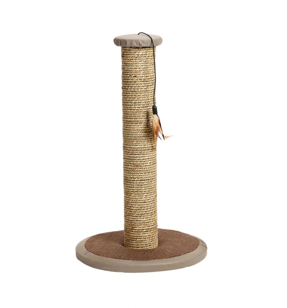 Beeztees 408815 когтеточка-столбик "Figo" с мышкой серая 40*40*90см