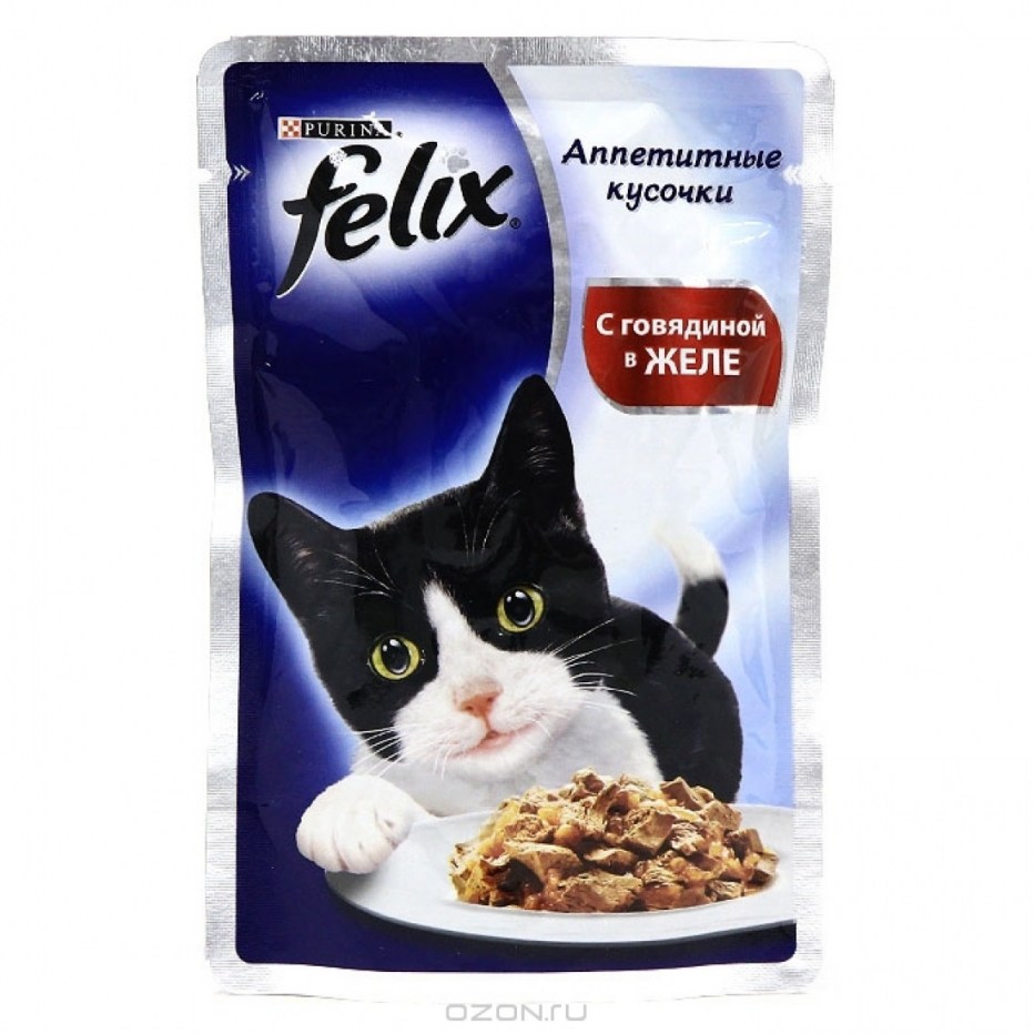 Корм Felix для кошек с уткой в желе со шпинатом 85г ХОРЕКА