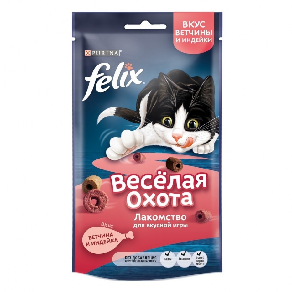 Felix веселая охота ветчина индейка8x50г