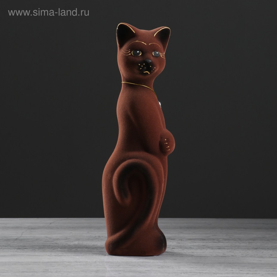Копилка "кошка Багира в шляпе" малая, флок, красная 1892600 /Китай/