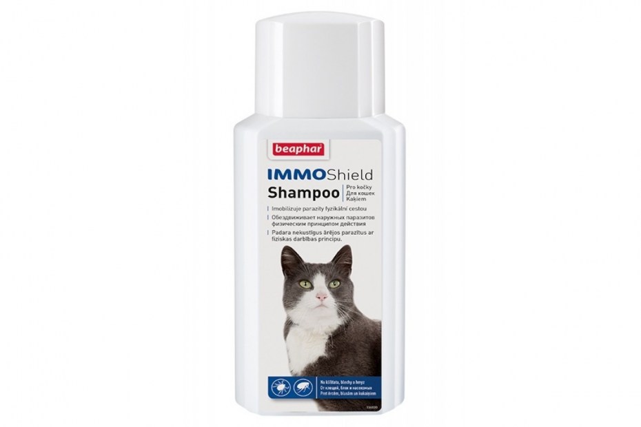 Шампунь для животных immo Shield Beaphar Shampoo от паразитов для кошек, 200 мл.