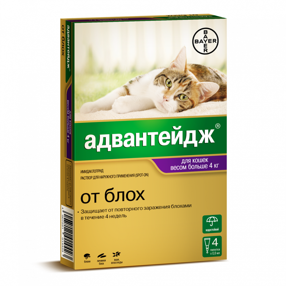 Адвантейдж для кошек до 4 кг