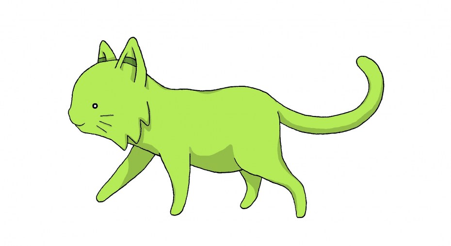 Зеленая кошка