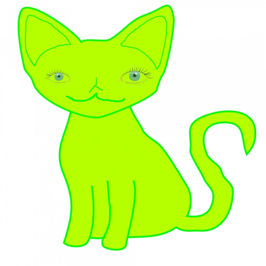 Зеленый котенок