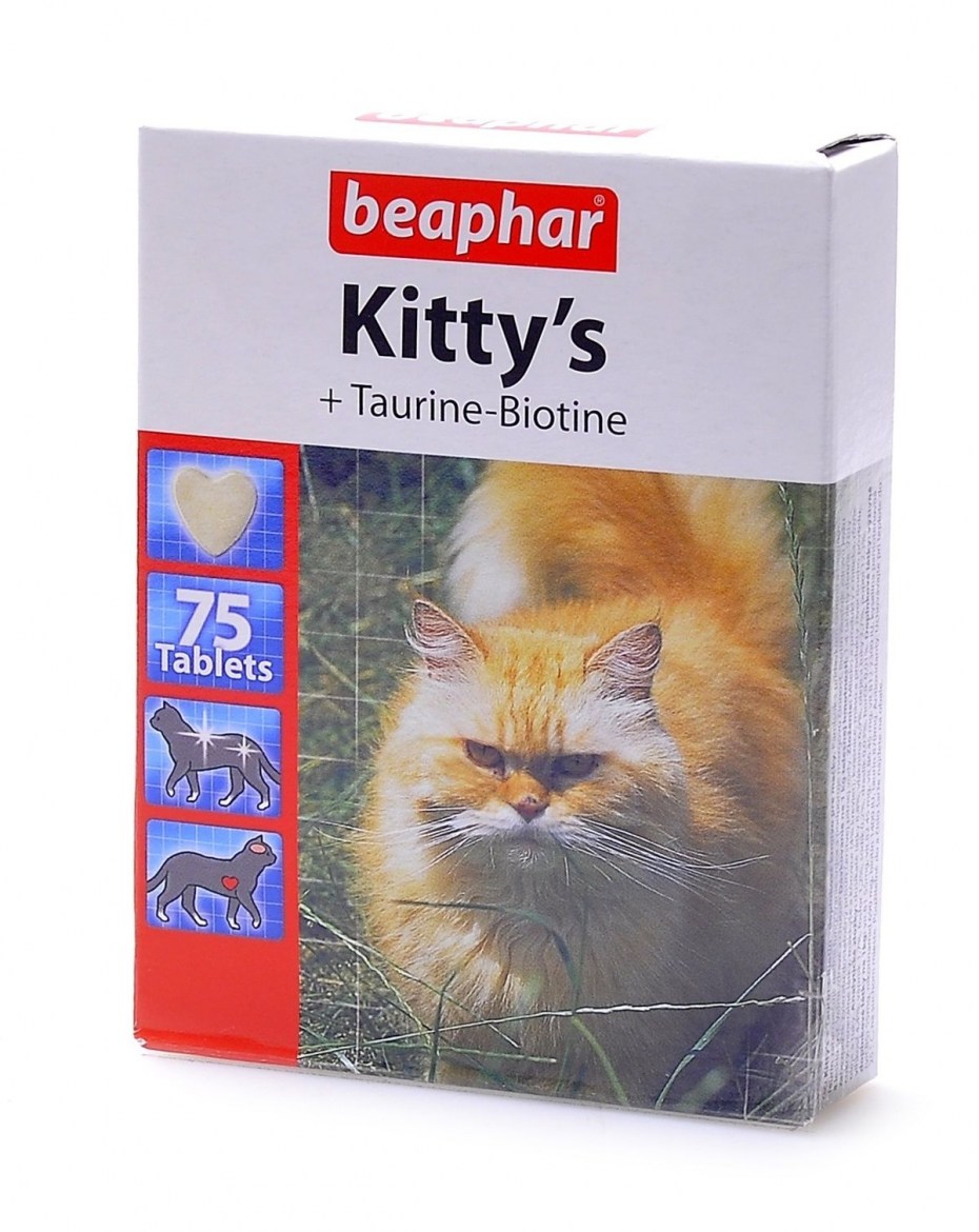 Beaphar витамины д/Кош Kitty`s таурин/биотин 75шт (1/12)