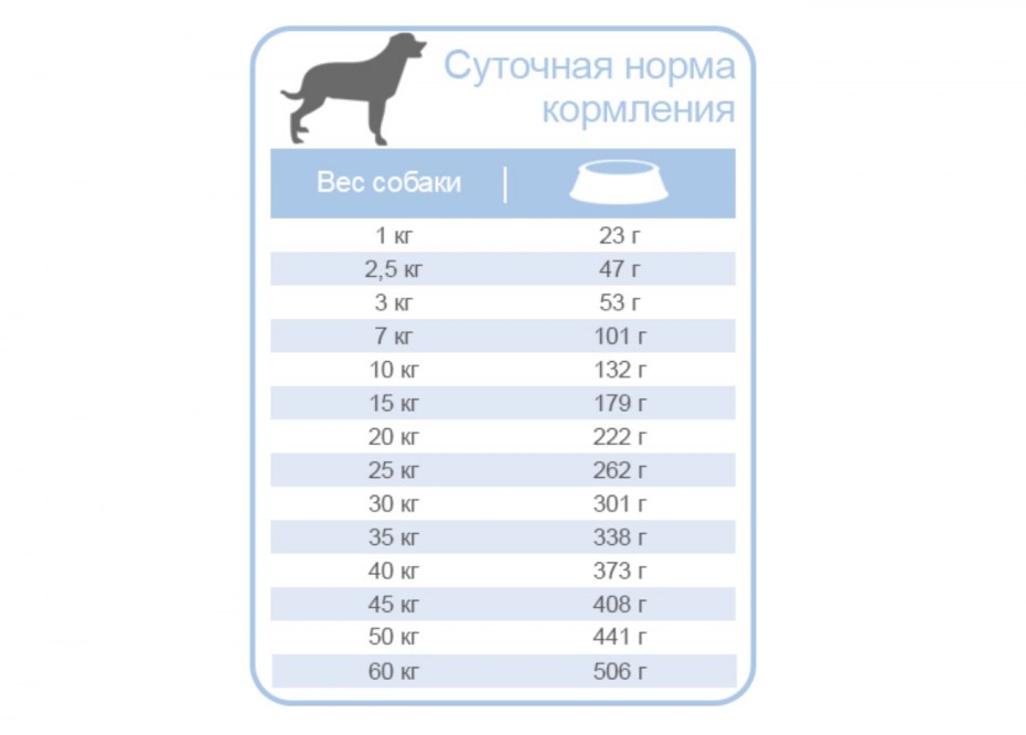 Норма корма для щенка