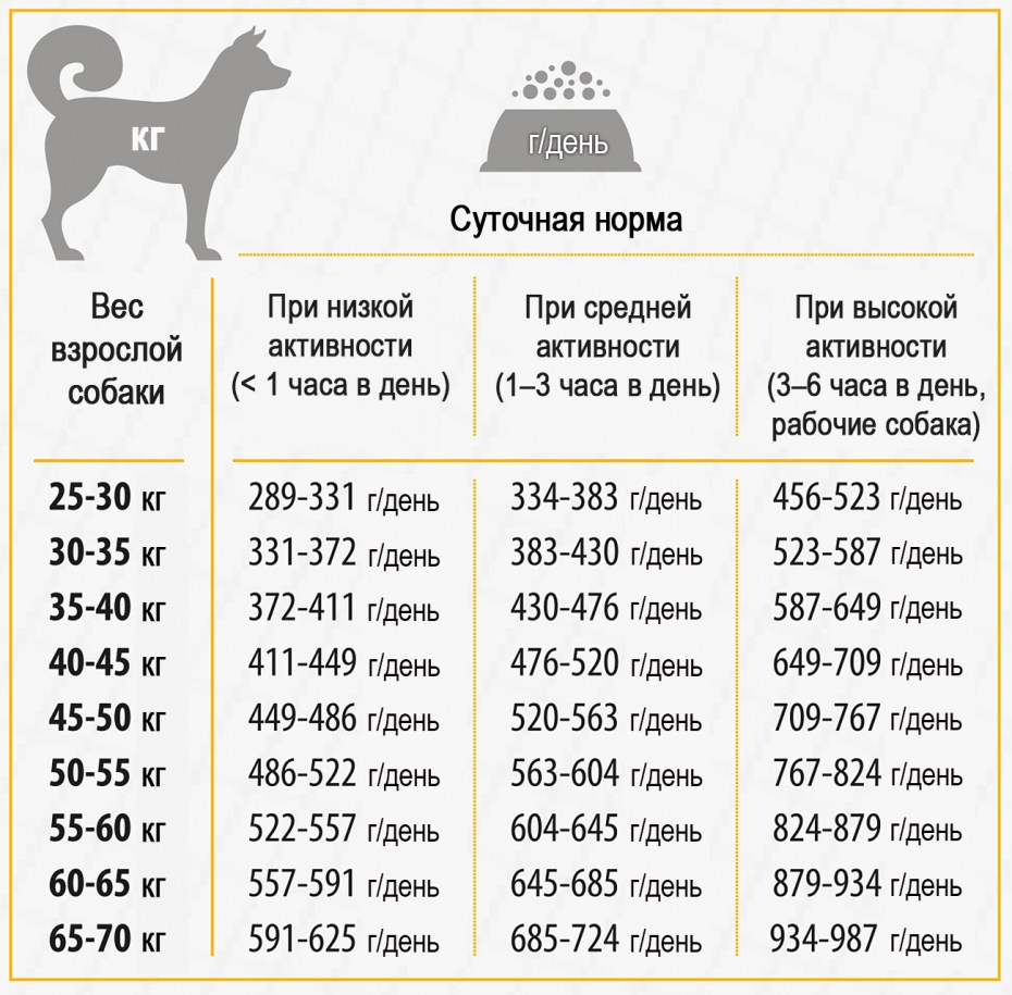 Норма корма для щенка крупных пород сухого корма суточная