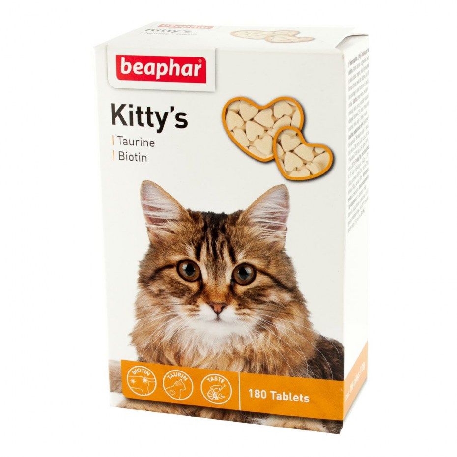 Beaphar витамины Kittys+Taurin+Biotin для кошек с таурином,биотином
