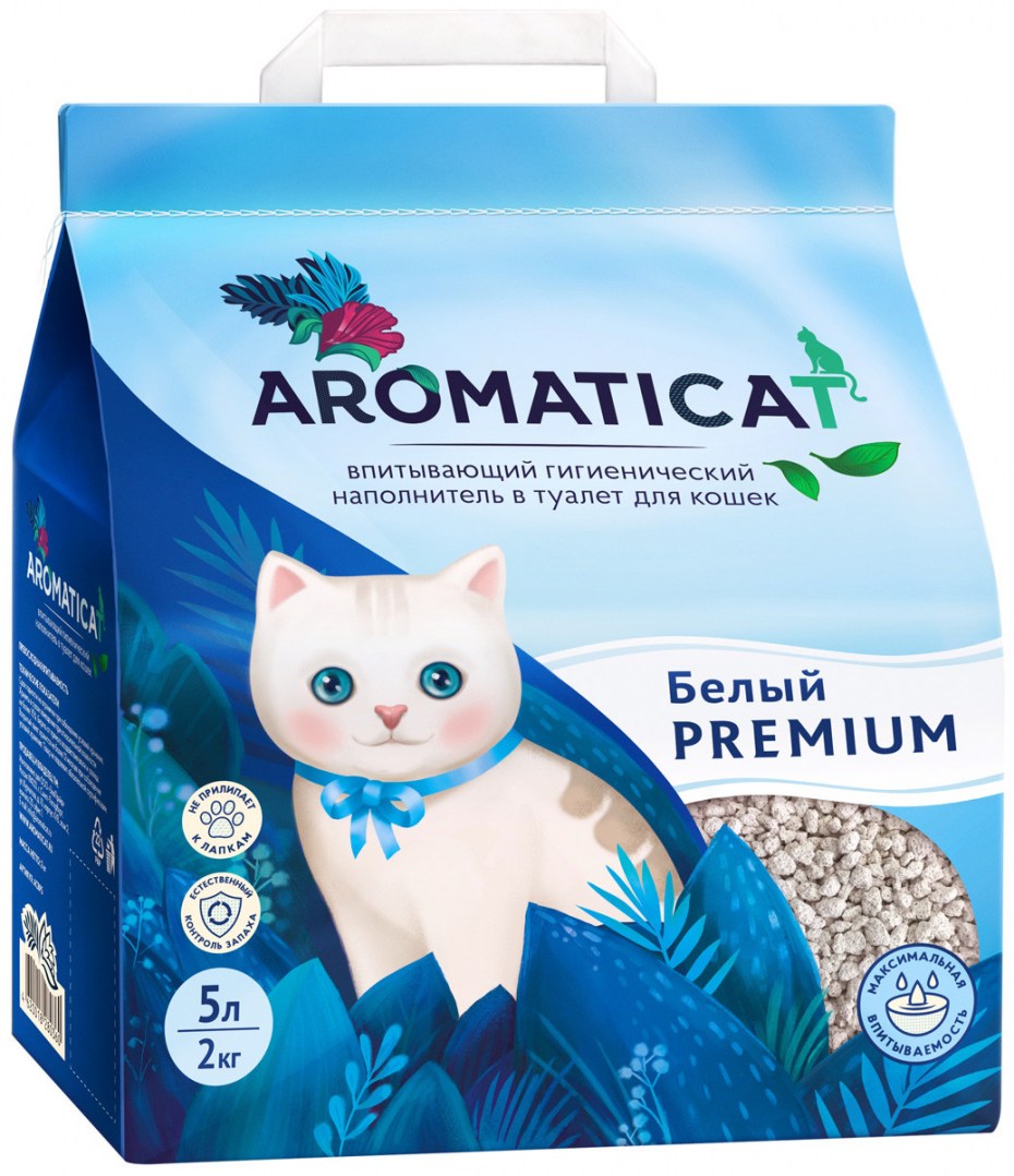 Комкующийся наполнитель AROMATICAT древесный Premium 5 л