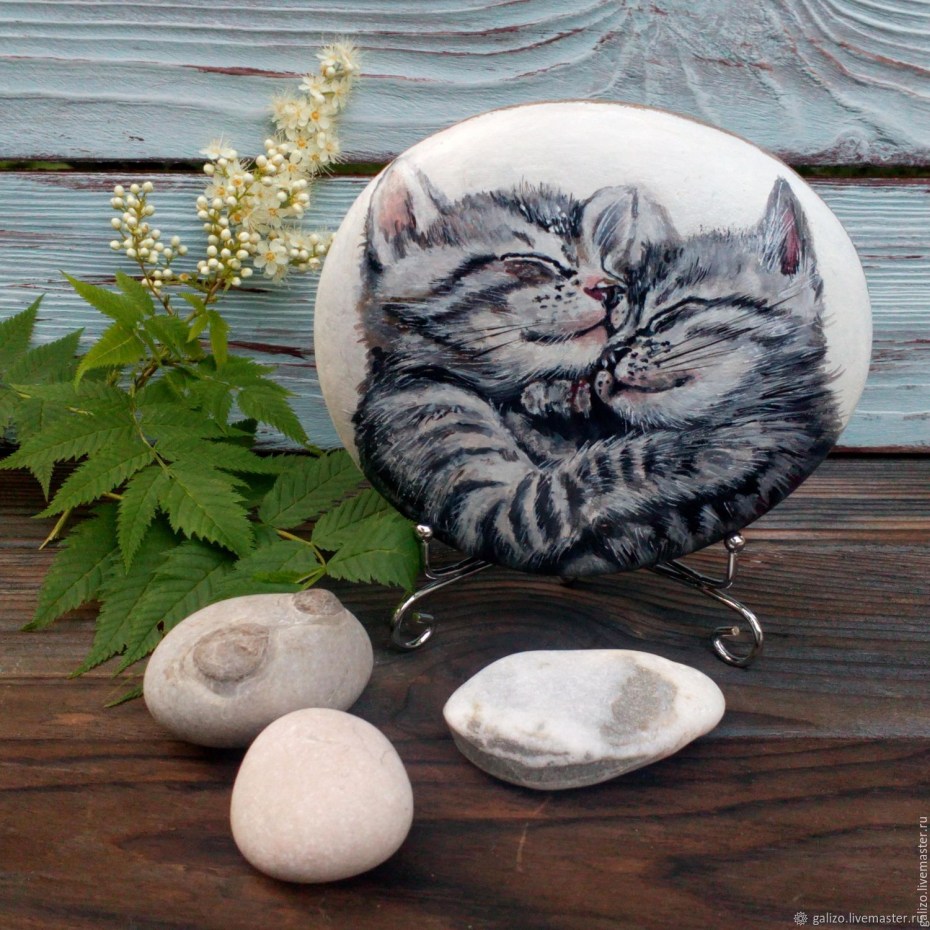 Кот акриловыми красками