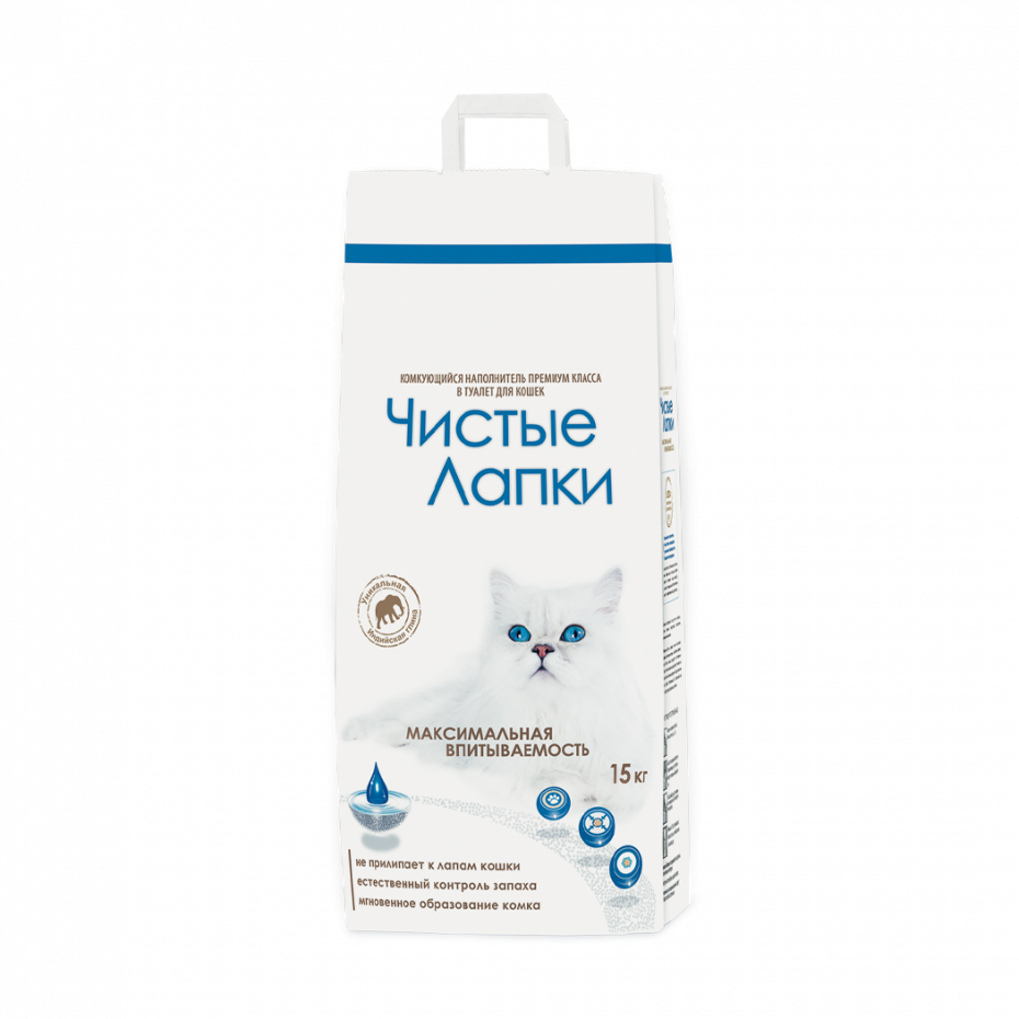 Комкующийся наполнитель чистые лапки 10 кг