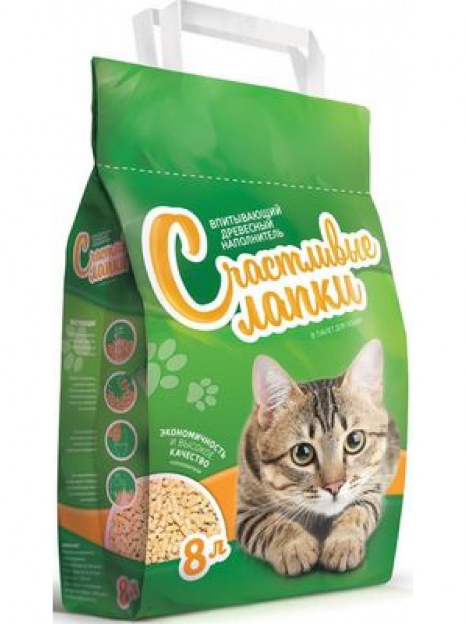 Чистые лапки древесный хвойный наполнитель счастливые лапки clean Paws
