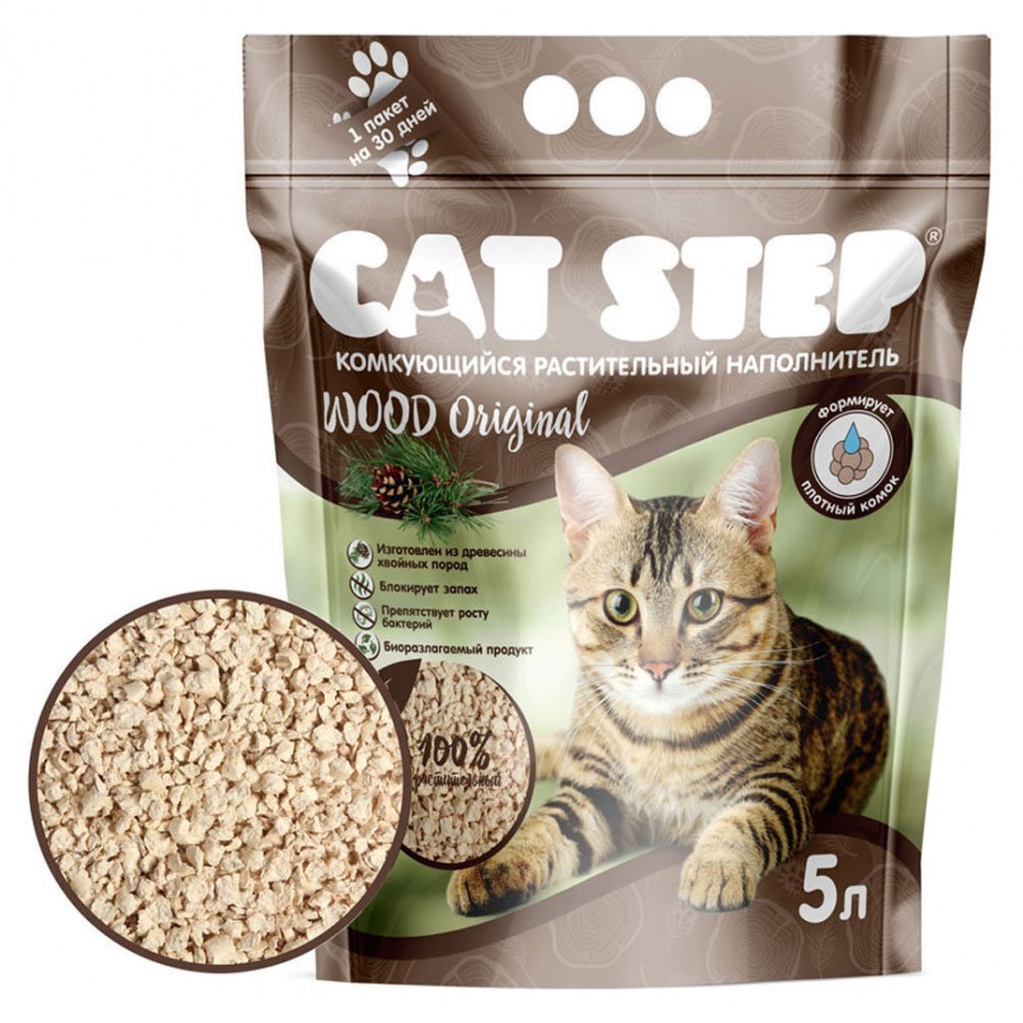 Комкующийся наполнитель Cat Step Tofu Original растительный 6 л