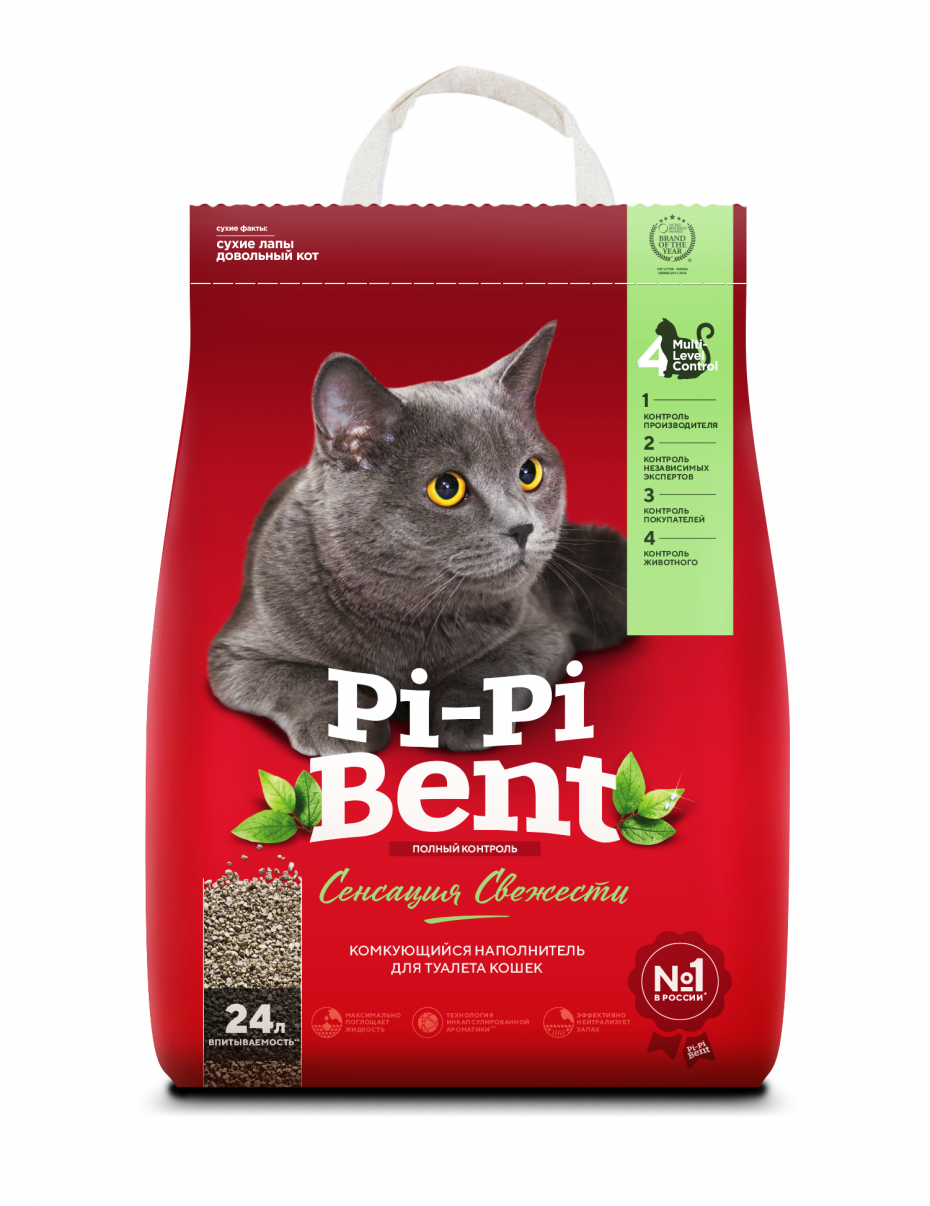 Наполнитель Pi-Pi bent Классик комкующийся крафт-пакет 10кг /00366/