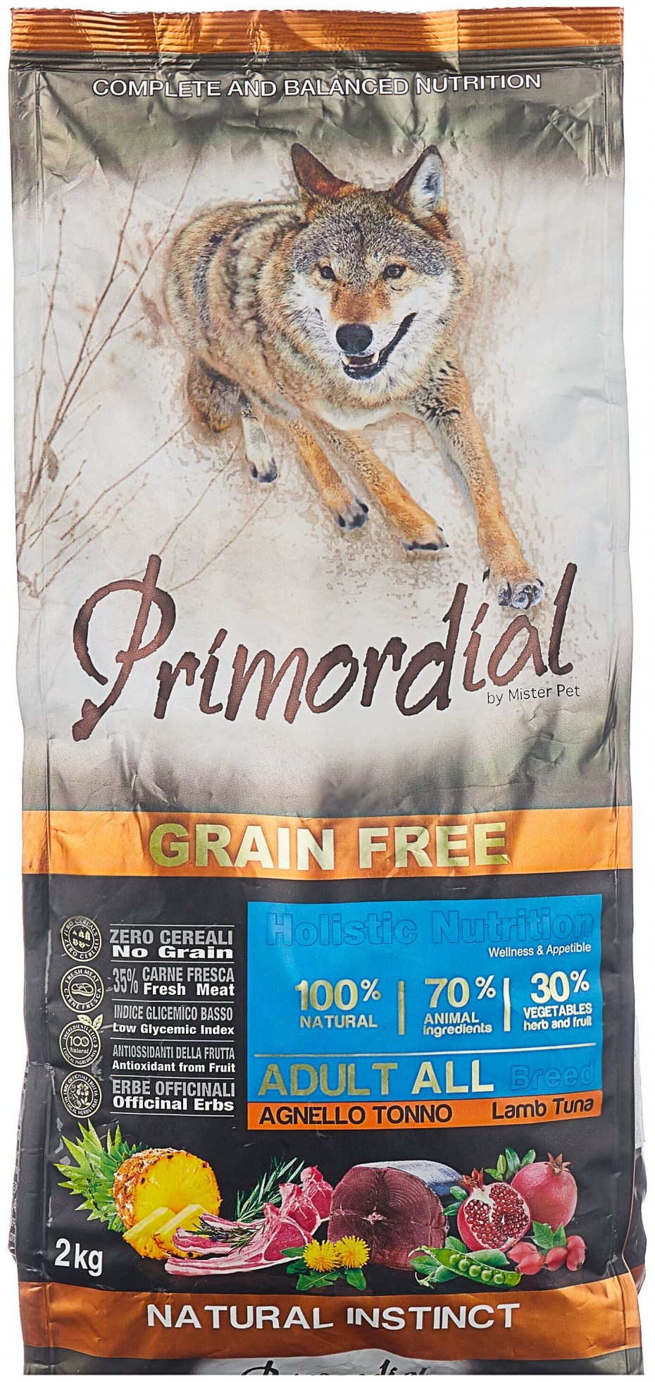 Корм для собак Primordial (0.4 кг) Adult all Breed ягненок, тунец