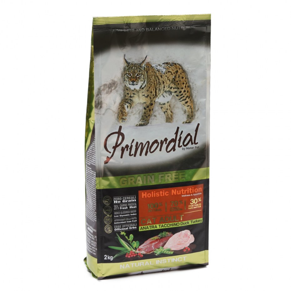 Primordial корм для кошек беззерновой утка/индейка 400г 1102