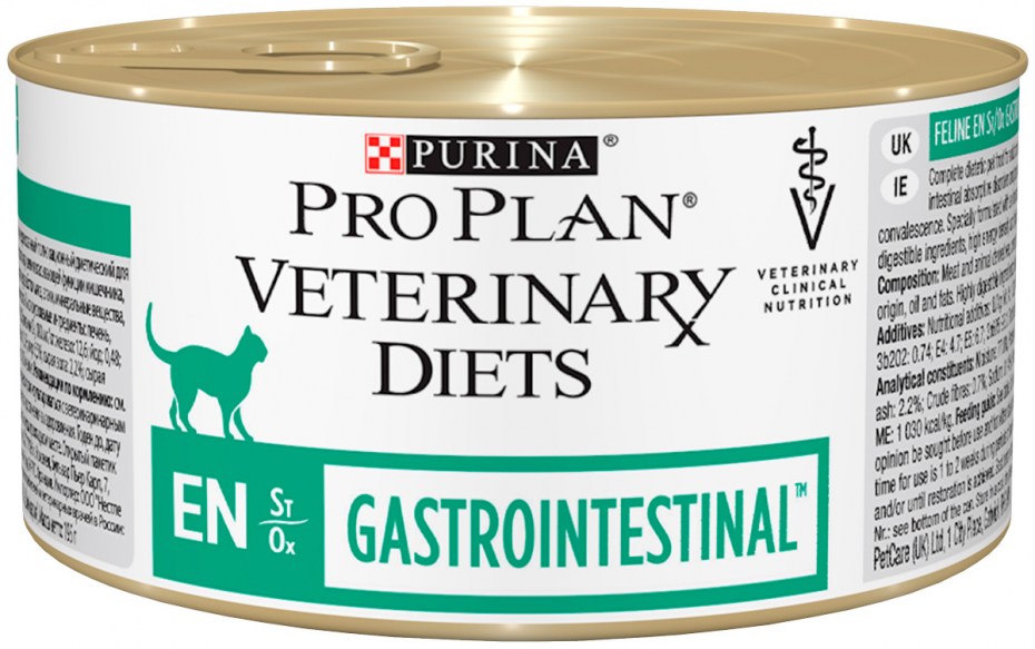 Purina Pro Plan Veterinary Diets en St/Ox Gastrointestinal консервы для кошек, 195 г
