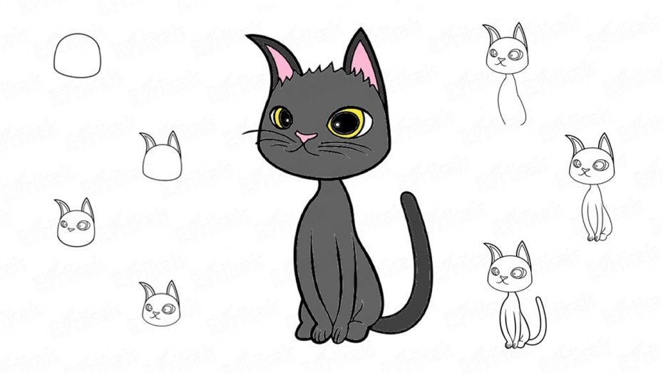 Котик рисунок