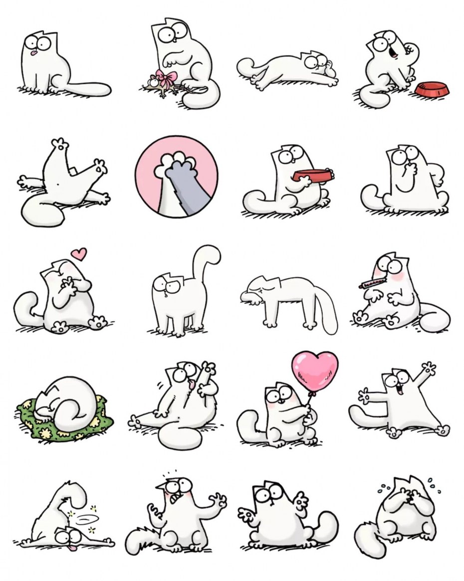 Стикеры кот Саймон