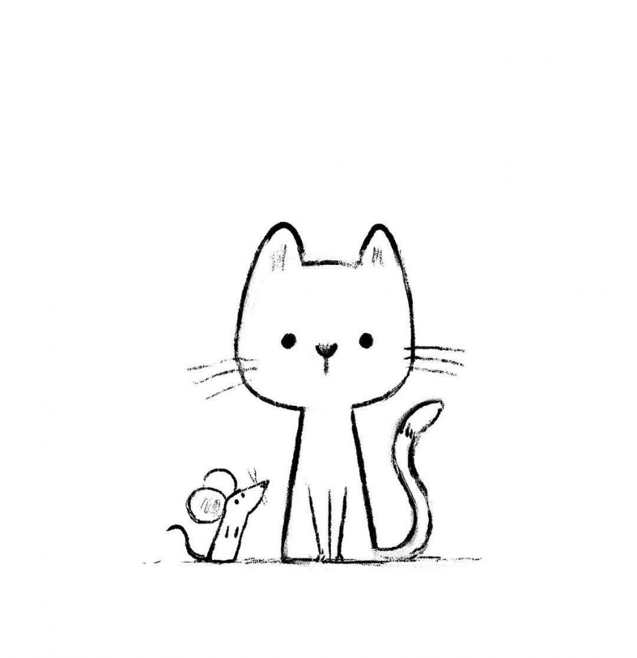 Кот для срисовки легкие