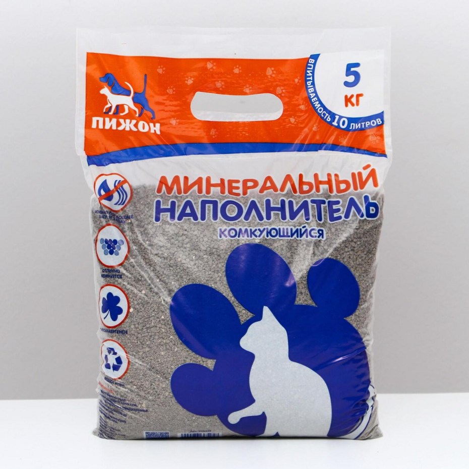 Наполнитель минеральный комкующийся пижон 50 кг