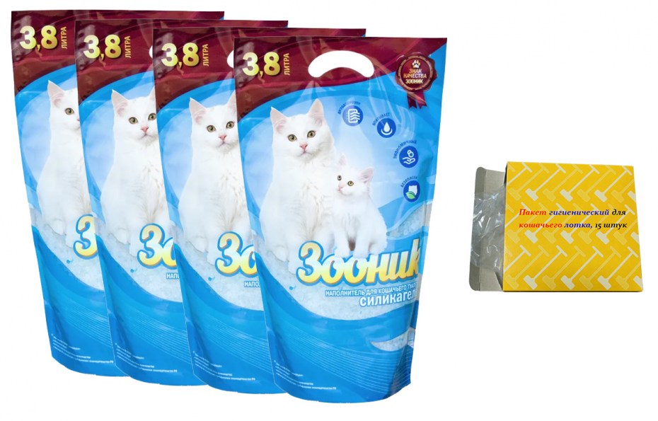 Наполнитель Зооник силикагель 3,8л (8шт.)