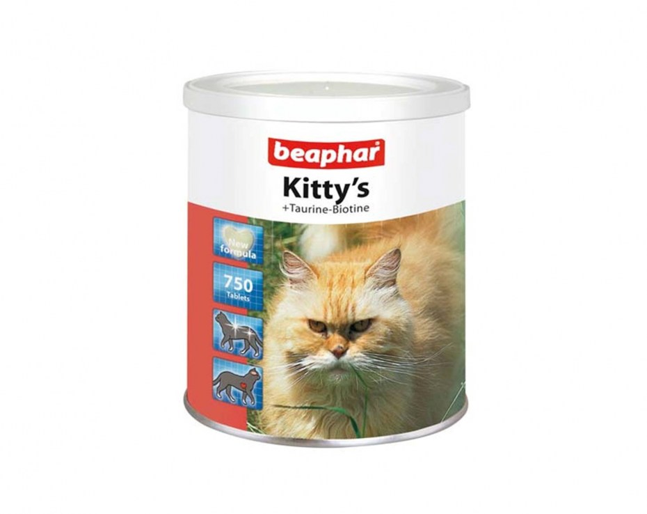 Beaphar Kittys Taurine+Biotin витамины для кошек, сердечки (10 шт./750 шт в уп)