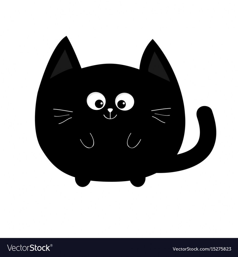 Кошка чёрная морда на белом фоне