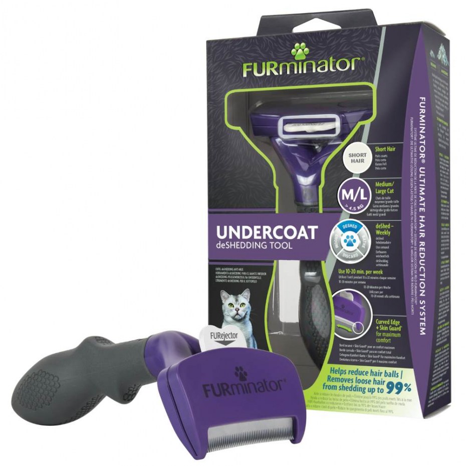 Фурминатор FURMINATOR M/L для больших кошек c короткой шерстью 7см