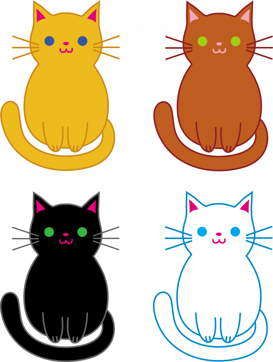 Цветные котики для детей